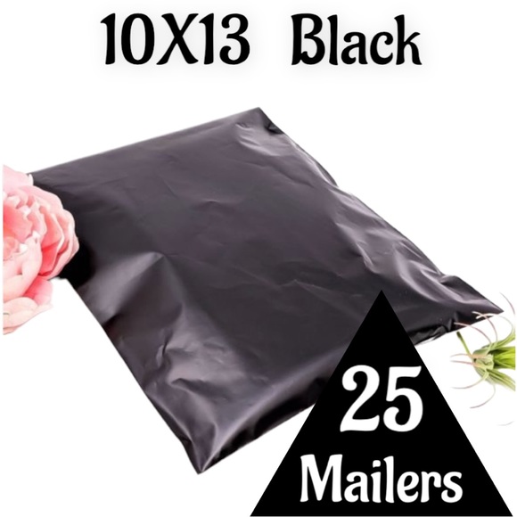 25 10X13 Black Poly Mailers PRICE IS FIRM - Picture 2 of 6